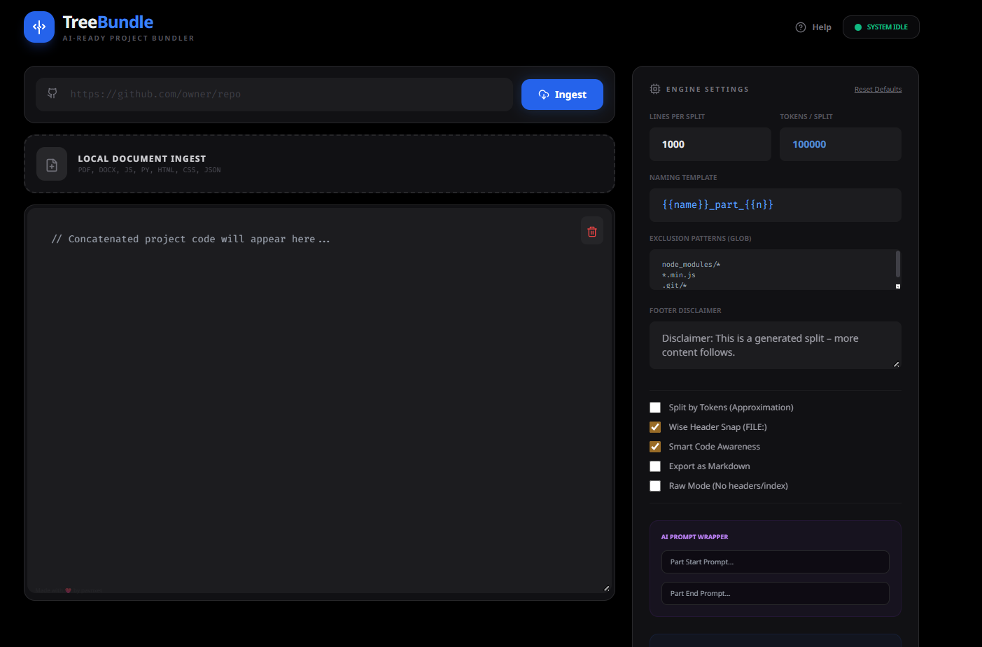 TreeBundle Interface Preview